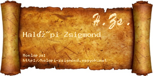 Halápi Zsigmond névjegykártya